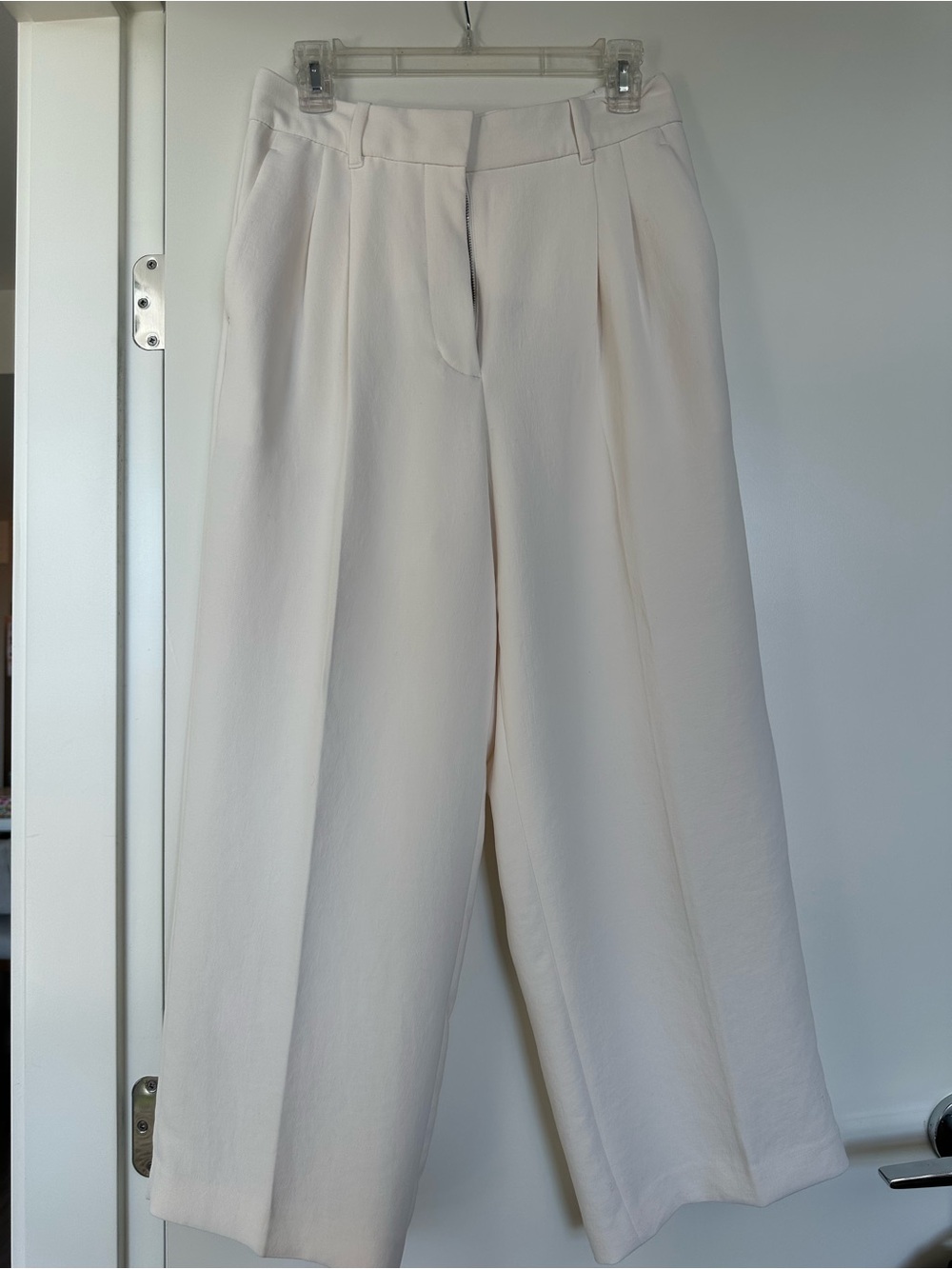 Effortless Ankle-length Wide-Leg Cropped Trousers - Cream